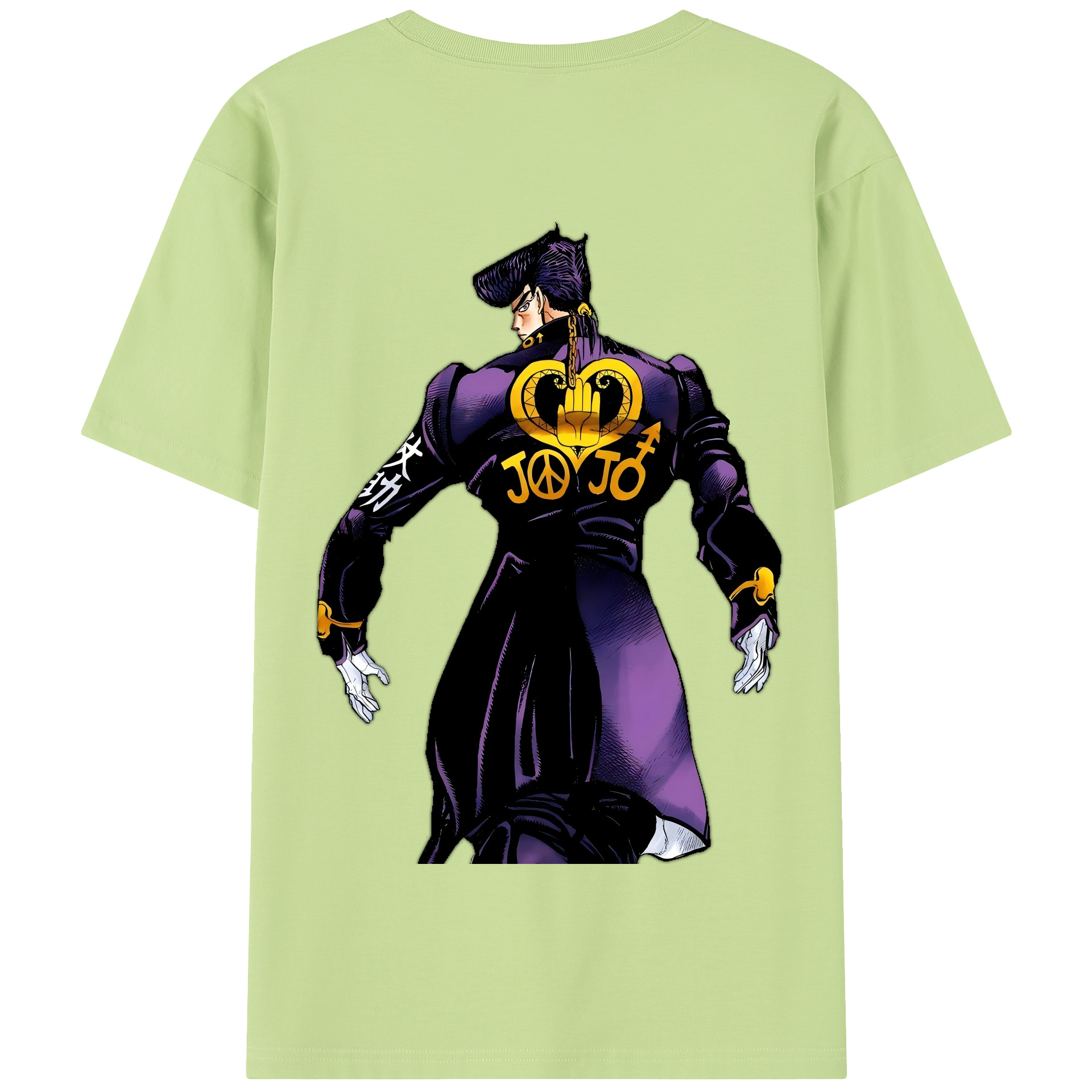 （画像用） ジョジョの奇妙な冒険 ひがしかた じょうすけ JoJo's Bizarre Adventure Higashikata Josuke 綿100％半袖Tシャツ（背面プリント）